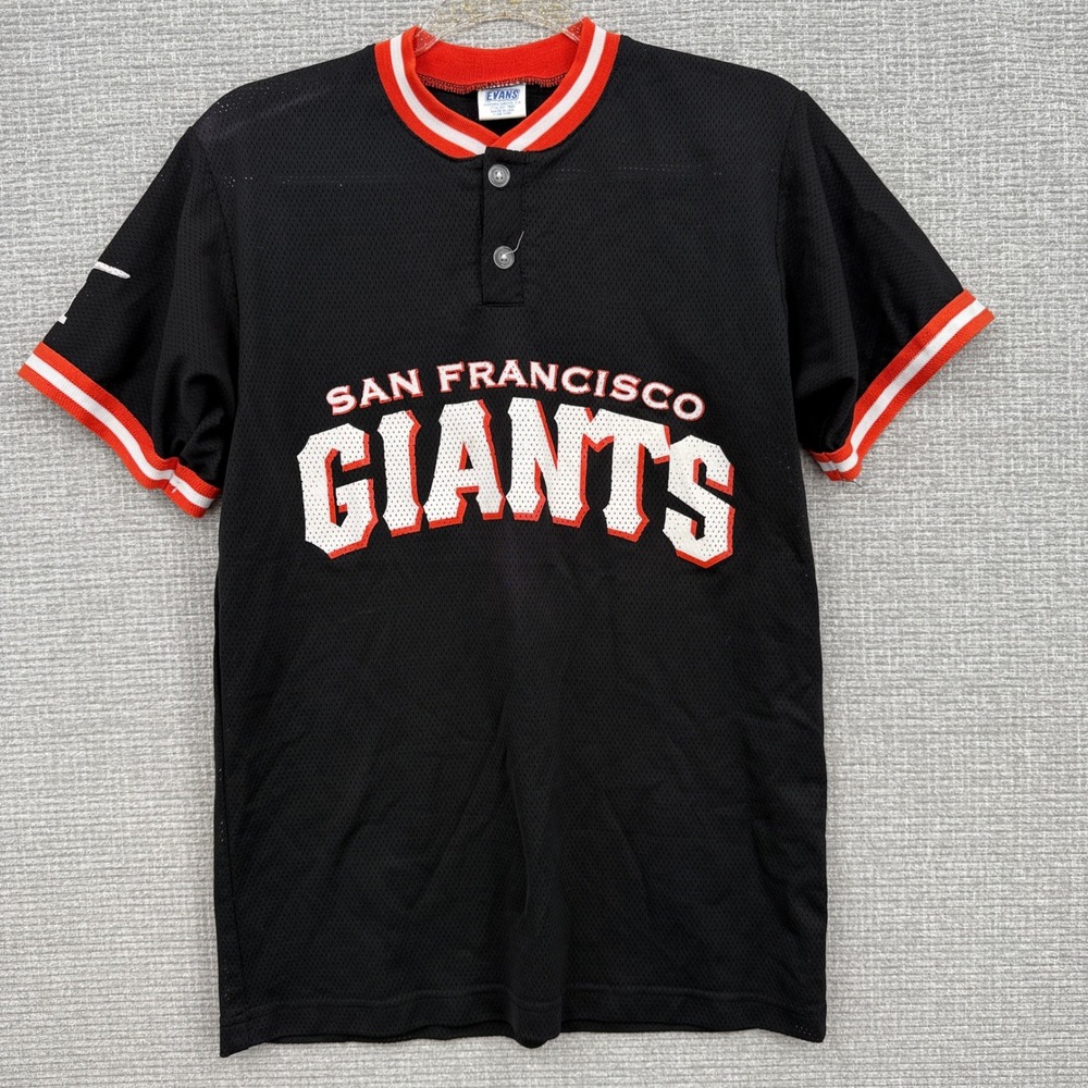 Vintage San Francisco Giants‎ Evans Baseball Jersey Small 17 Black Orange Logo